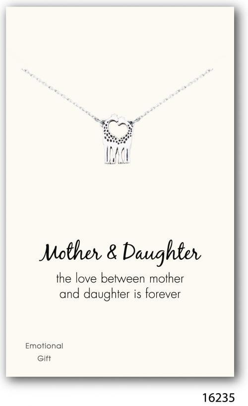 The two mother daughter giraffes silver pendant